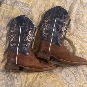 Blue Boys Old West Cowboy Boots